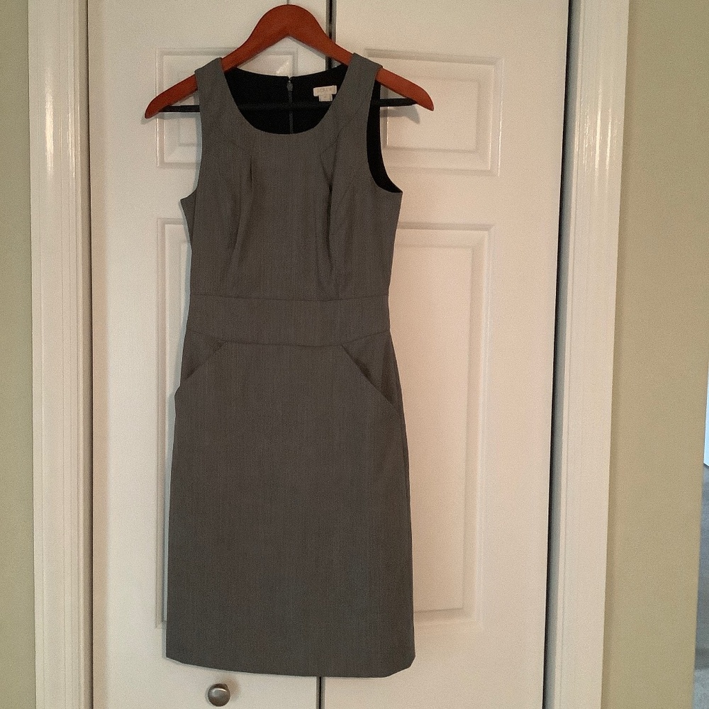 J Crew Heather Gray Wool blend Sheath Dress, 00